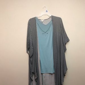 Terra & Sky Kimono Two Piece Set Size 2X (20W-22W)